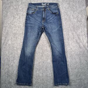 Wrangler Retro Jeans Mens 36X34 Measures 34X32 Blue Slim Boot Western Cowboy
